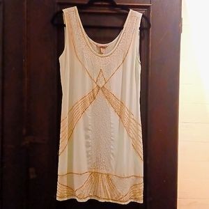 Roaring 20s inspired 100% silk beaded powder blue dress by H&M. Women's 8